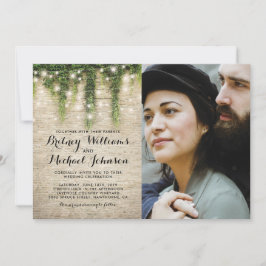 Rustikales Chateau Church Lights Foto Hochzeit Einladung