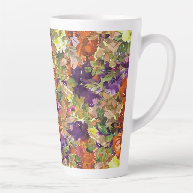 Rustikales Chic Herbst Blumenmuster Milchtasse (Rechts)