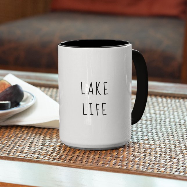 Rustikales Chic Lake Life Seehaus Modernes Haus Zweifarbige Tasse (Von Creator hochgeladen)