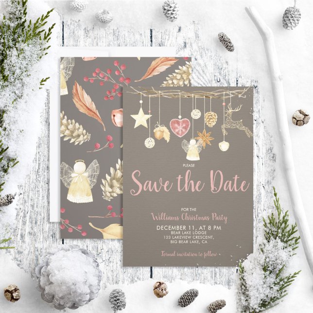 Rustikales Chic Natural Christmas Party Save the D Save The Date (Von Creator hochgeladen)