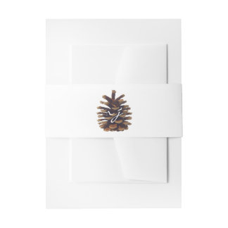 Rustikales Chic Pine Cone Bauchband Einladungsbanderole