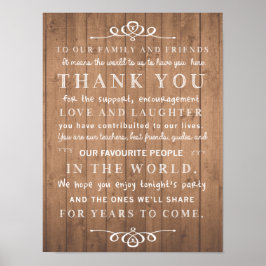Rustikales chic poster - vielen Dank für Ihr Hochz