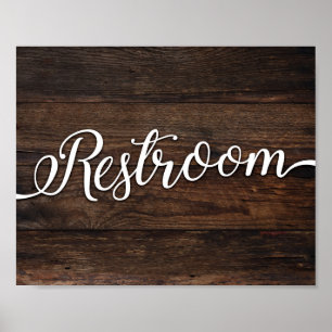 Rustikales Chic-RESTROOM-Schild Poster