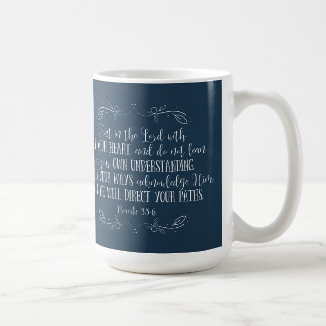 Rustikales Christliches Bibel Verse Abschluss Foto Kaffeetasse (Rechts)