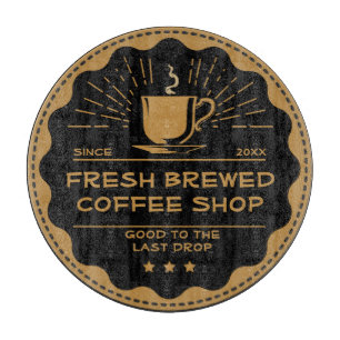 Rustikales Coffee Shop Cup Sandwich anpassen Schneidebrett