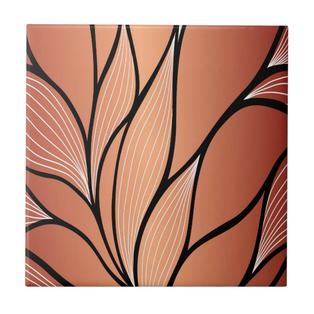 Rustikales Coppery Bronze-Verlass-Muster Fliese (Vorderseite)