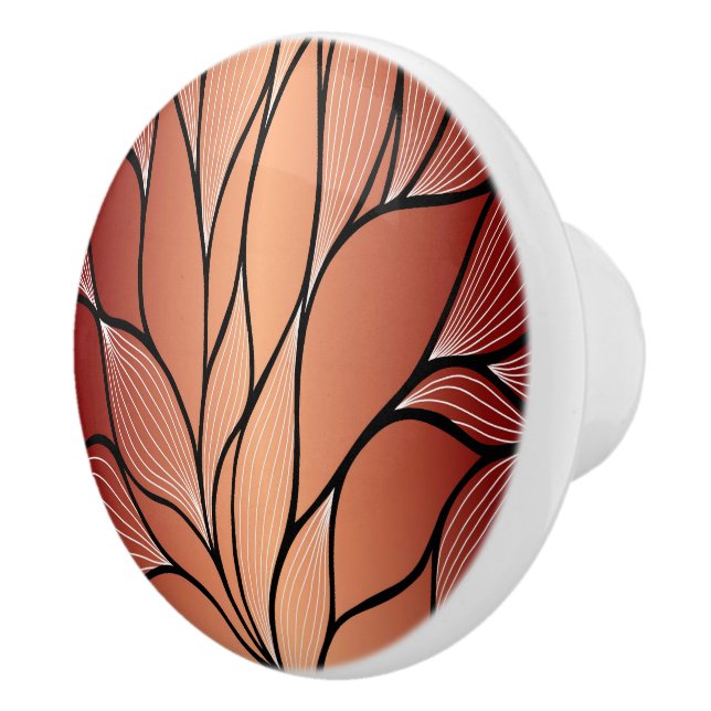 Rustikales Coppery Bronze-Verlass-Muster Keramikknauf (Rechts)