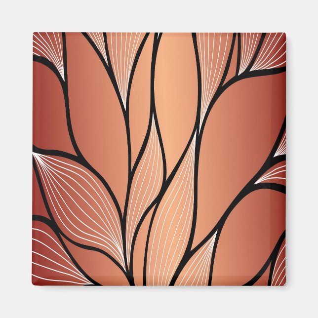 Rustikales Coppery Bronze-Verlass-Muster Magnet (Vorne)