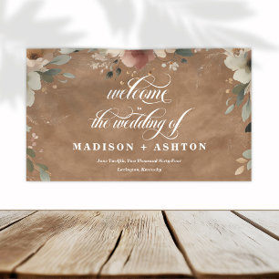 Rustikales Cotgingcore Terracotta Hochzeit Willkom Banner