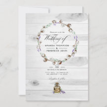 Rustikales Cotton Lavender Country QR Code Hochzei