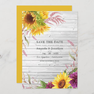 Rustikales Country Barn Sunflower Wedding Foto Save The Date