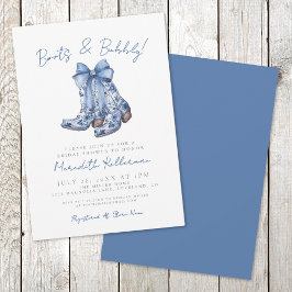 Rustikales Country Blue Bow Brautparty Einladung