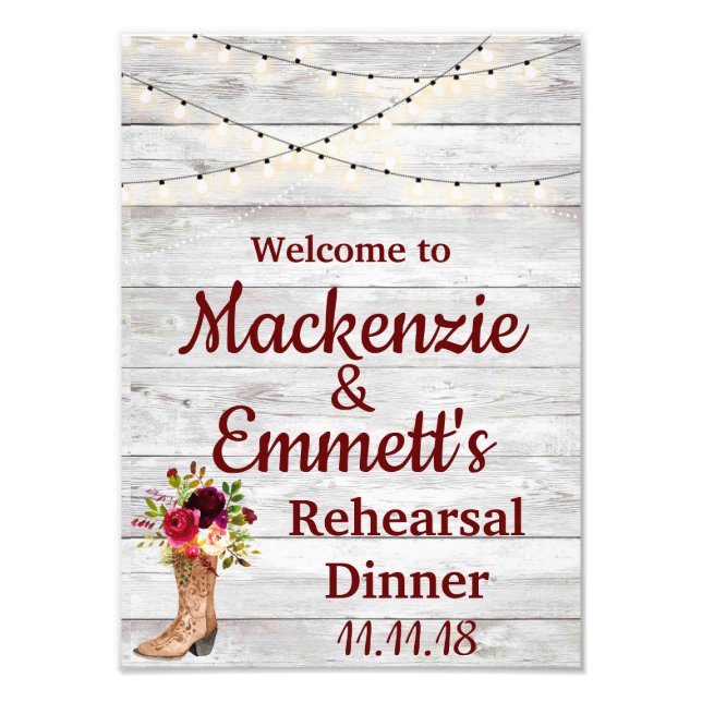 Rustikales Country Boho Western Probe Abendessen U Fotodruck (Vorne)