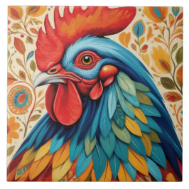 Rustikales Country Folk Rooster Chicken Fliese