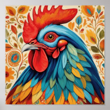 Rustikales Country Folk Rooster Chicken