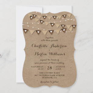 Rustikales Country Kraft Paper Wedding Einladung