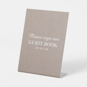 Rustikales Country Kraft Wedding Sockelschild