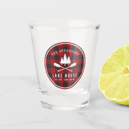 Rustikales Country Lake House Tree Red Buffalo Kar Schnapsglas