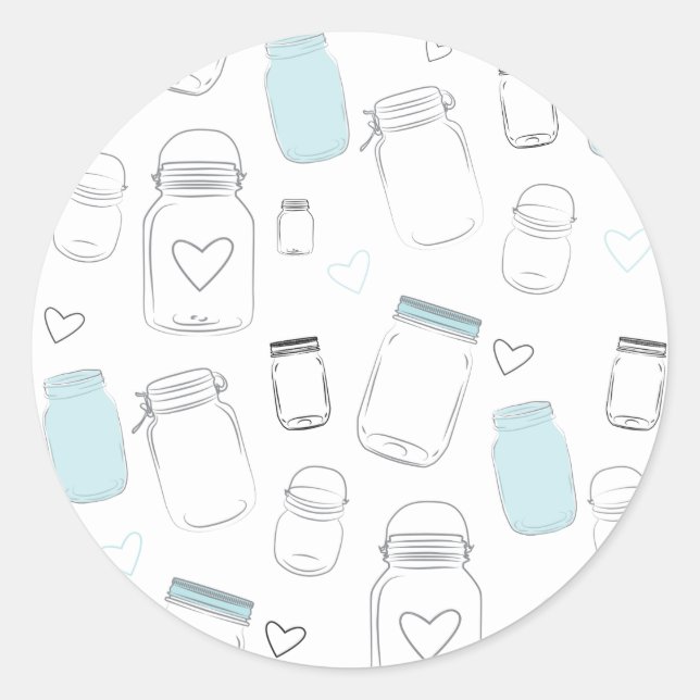 Rustikales Country Mason Jars Gastgeschenk Runder Aufkleber (Vorderseite)