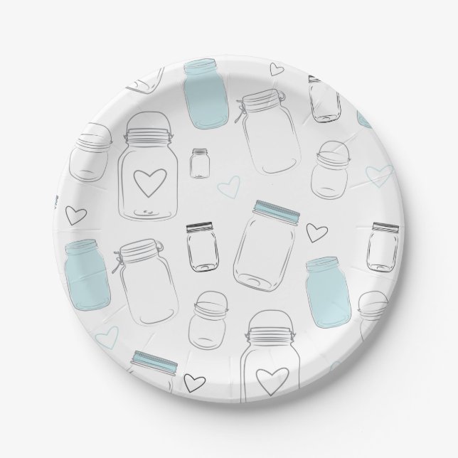 Rustikales Country Mason Jars Party Pappteller (Vorderseite)