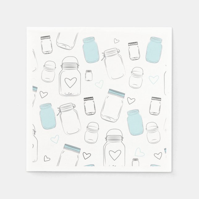 Rustikales Country Mason Jars Party Serviette (Vorderseite)