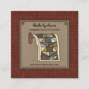Rustikales Country Quilter Stitcher Handmade Craft Quadratische Visitenkarte