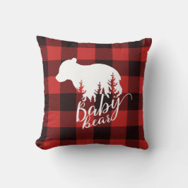 Rustikales Country Red & Black Flannel Baby Bear Kissen