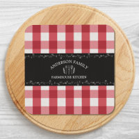 Rustikales Country Red Gingham Black Chalkboard