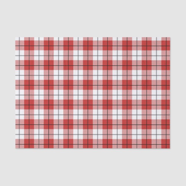 Rustikales Country Red White & Black Flannel Muste Seidenpapier (Vorderseite)