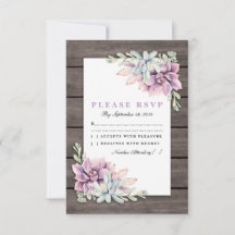 Rustikales Country succuled floral Wedding RSVP