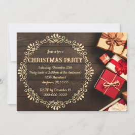 Rustikales Country Western Weihnachtsabend Party Einladung
