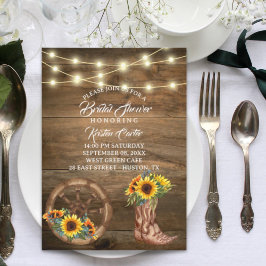 Rustikales Cowboy Boot Sunflower Western Brautpart Einladung