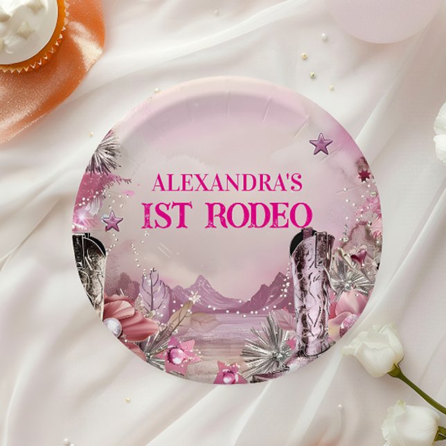 Rustikales Cowboy-Rodeo-1.-Geburtstagsdesign Pappteller (Von Creator hochgeladen)