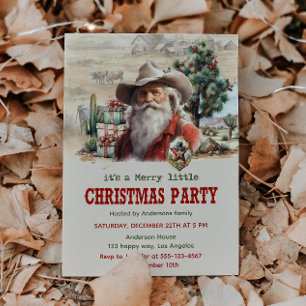 Rustikales Cowboy Weihnachts-Party Einladung