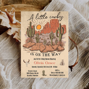 Rustikales Cowboy Western Cow Baby Dusche Einladung