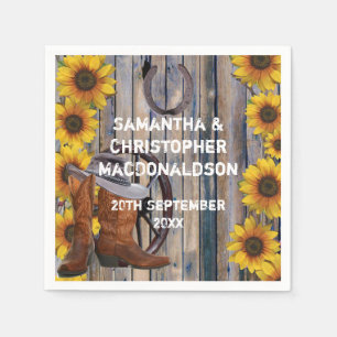 Rustikales Cowboy-Western Land Blumenhochzeit Serviette