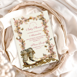 Rustikales Cowgirl Boots Baby Dusche Einladung