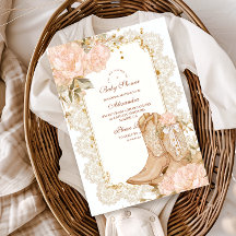 Rustikales Cowgirl Boots Floral Baby Shower