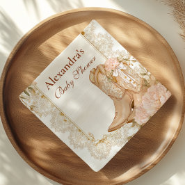 Rustikales Cowgirl Boots Floral Baby Shower Serviette