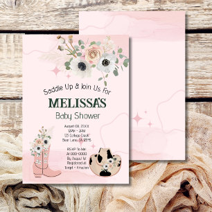 Rustikales Cowgirl-Thema Sattel up Baby Dusche Einladung