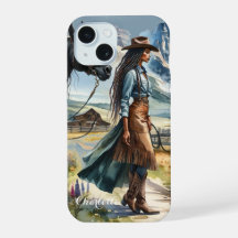 Rustikales Cowgirl und Pferd Personalisiert