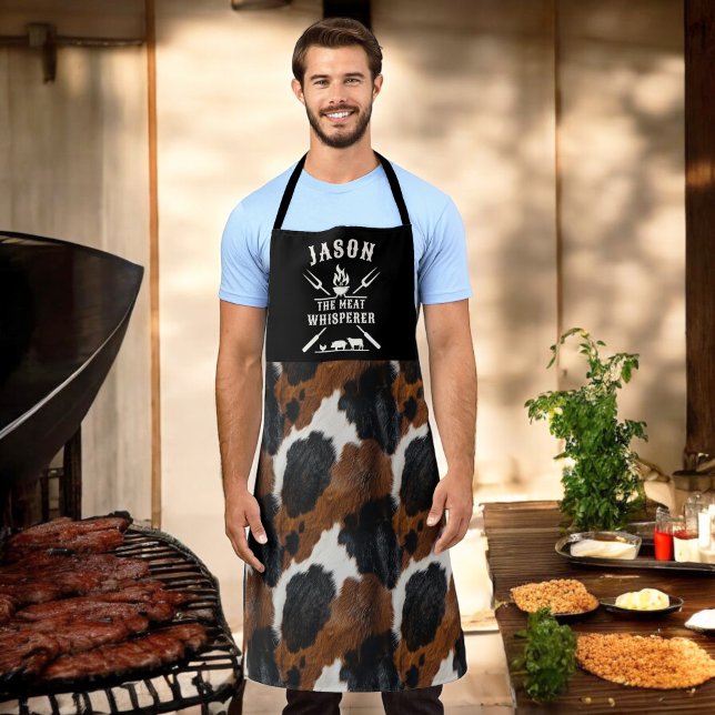 Rustikales Cowhide-Muster Funny Men Grilling Schürze (Von Creator hochgeladen)