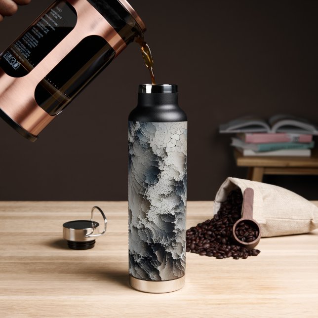 Rustikales Crackle Abstrakt Trinkflasche (Kaffee)