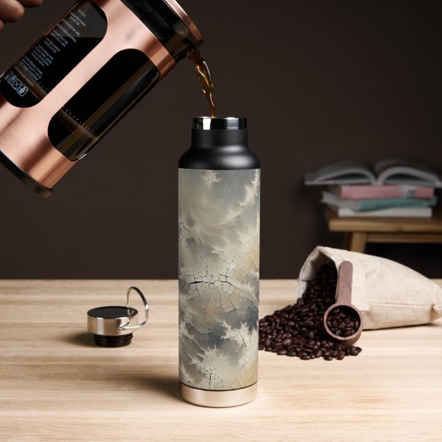 Rustikales Crackle Abstrakt Trinkflasche (Kaffee)