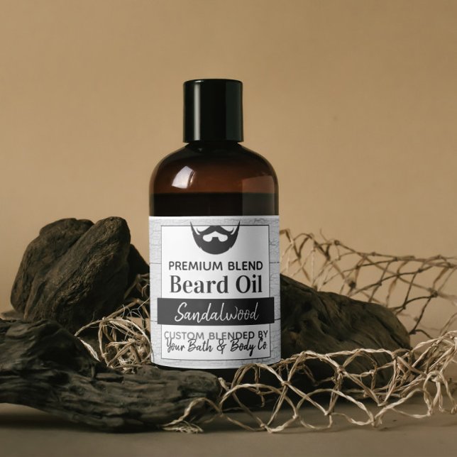 Rustikales Crackled Wood Beard Oil (mit Zutaten) Aufkleber (Von Creator hochgeladen)