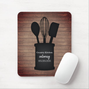 Rustikales Crock Wood Caterer Restaurant Küche Mousepad