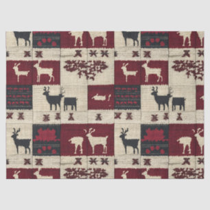 Rustikales Cross-Stitch Patchwork   Folk Holiday M Seidenpapier