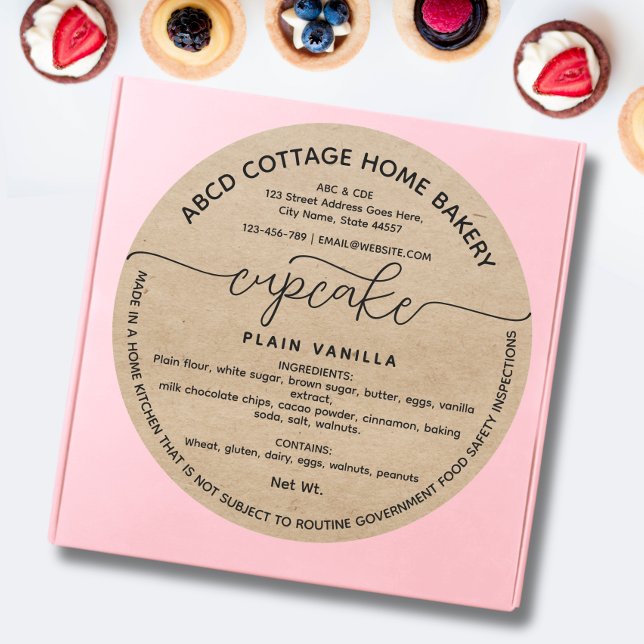 Rustikales Cupcake Label Hütte Label Runder Aufkleber (Von Creator hochgeladen)