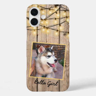 Rustikales Custom Square Foto Alaskan Malamute Pup iPhone 16 Plus Hülle