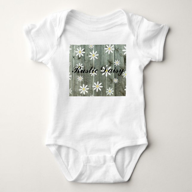 Rustikales Daisy Barboard Baby Strampler (Vorderseite)